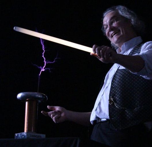 Ian B Dunne Tesla at a secondary school science show